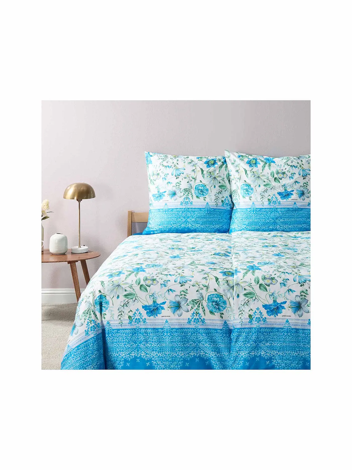 BASSETTI | Satin Bettwäsche CASABLANCA 70x90cm/140x200cm Blau | 